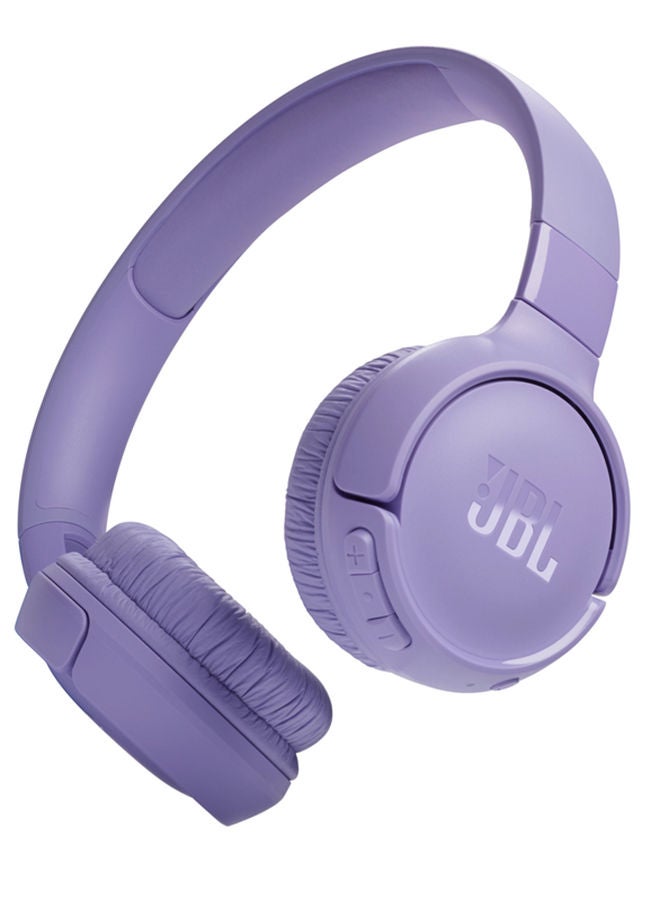 Tune 520Bt Wireless On-Ear Headphones, Pure Bass Sound, 57H Battery With Speed Charge, Hands-Free Call + Voice Aware, Multi-Point Connection, Lightweight And Foldable Purple
