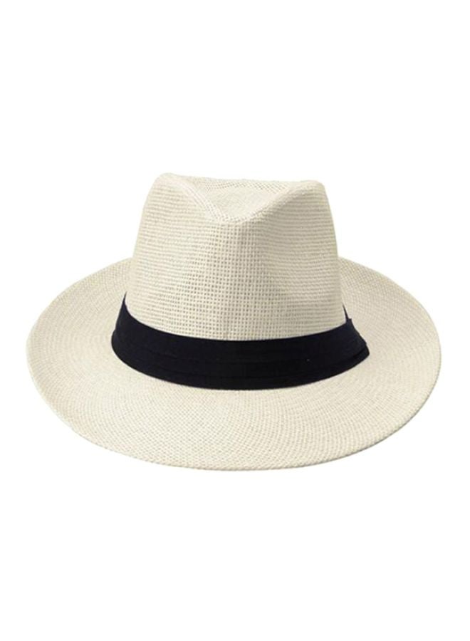 Ribbon Decor Panama Hat Beige