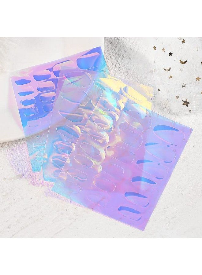 12 Sheets Aurora Nail Foil Sticker Ice Cellophane Nail Film Holographic Nail Art Stickers Laser Nail Decals For Women Girls Nail Art Decoration (6 Shapes)