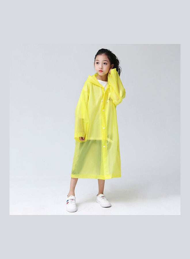Kids Thick Reusable Hooded Raincoat Yellow