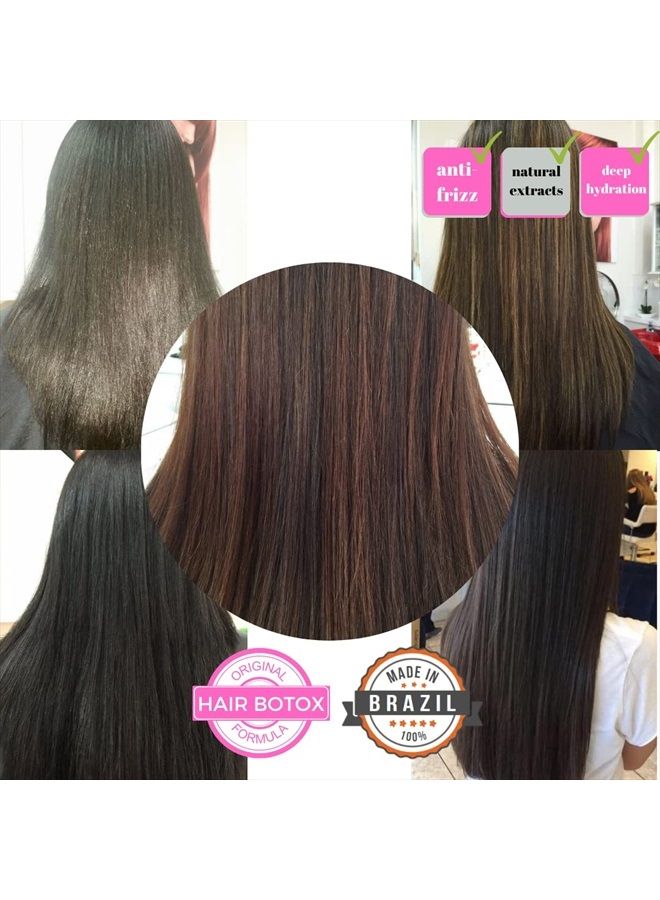 Intensive Brazilian Hair Botox Treatment For All Hair Types, Thermal Activated Hair Mask with Stronger and Long Lasting Volume And Frizz Control. Original formula. Formaldehyde Free.