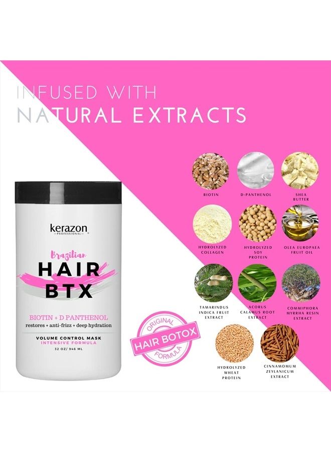 Intensive Brazilian Hair Botox Treatment For All Hair Types, Thermal Activated Hair Mask with Stronger and Long Lasting Volume And Frizz Control. Original formula. Formaldehyde Free.