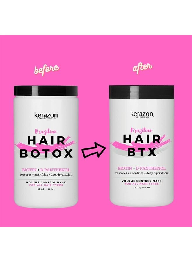 Intensive Brazilian Hair Botox Treatment For All Hair Types, Thermal Activated Hair Mask with Stronger and Long Lasting Volume And Frizz Control. Original formula. Formaldehyde Free.