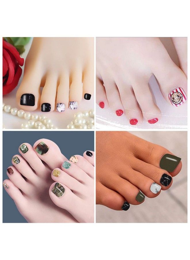 20 Sheets Gradient Marble Toe Nail Polish Strips Full Wraps Stickers Selfadhesive Marbling Toe Nail Wraps Toe Nails Manicure Decals With Nail Files For Women Girls Nail Art