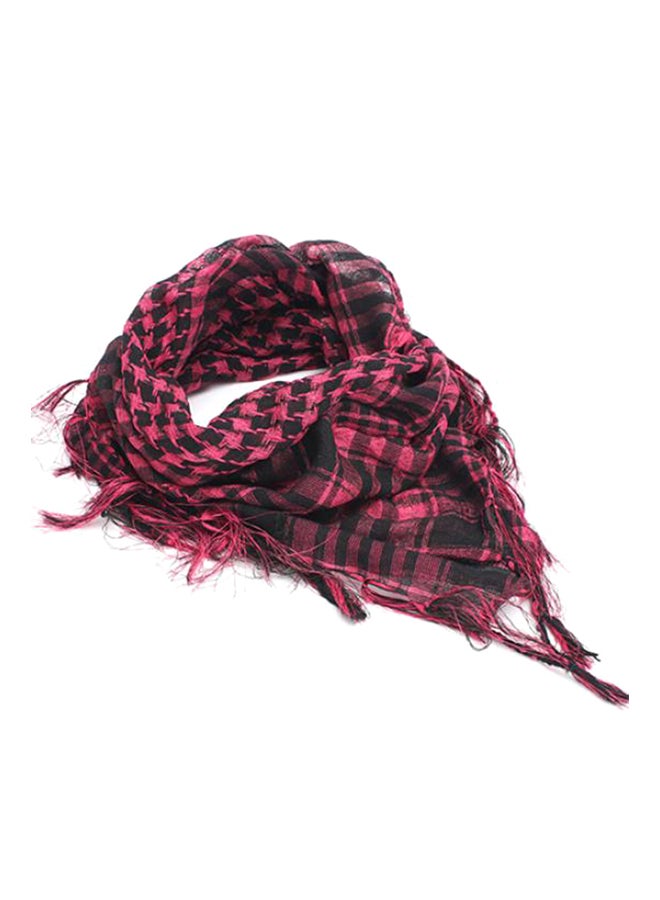 Plaid Pashmina Scarf Hot Pink