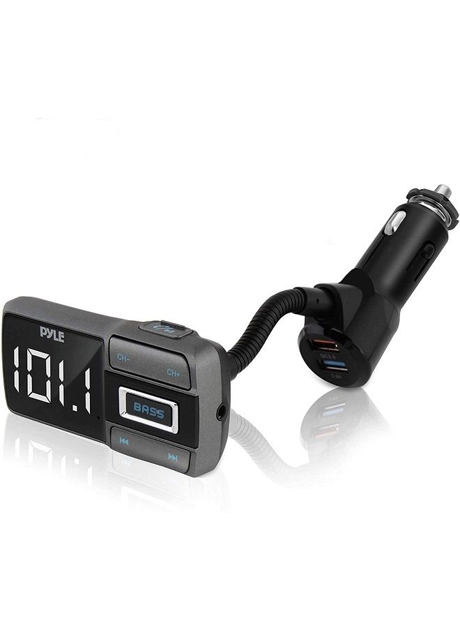 Universal Wireless Bluetooth Car Adapter - Digital Car Bluetooth FM Transmitter Receiver, Music Audio Stereo Radio Adapter w/ Charger, Mic Handsfree Calling, MP3, Dual USB, AUX, Micro SD PBT99