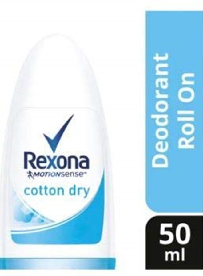 REXONA Women Cotton Dry Roll On Deodorant 50ml -Ultra-dry antiperspirant protection with Motionsense – the more you move, the more it protects