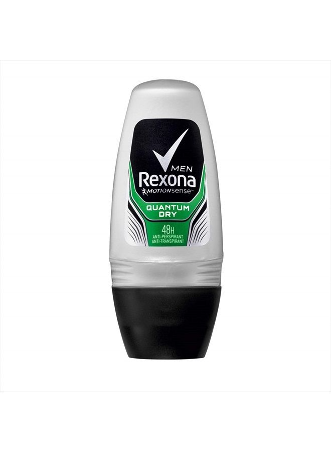 REXONA Men Quantum Dry Roll On Deodorant 50ml -Sweat and Odour Control up to 48 Hours.