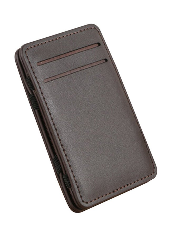 Money Clip And ID Card Holder Brown
