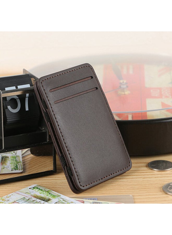 Money Clip And ID Card Holder Brown