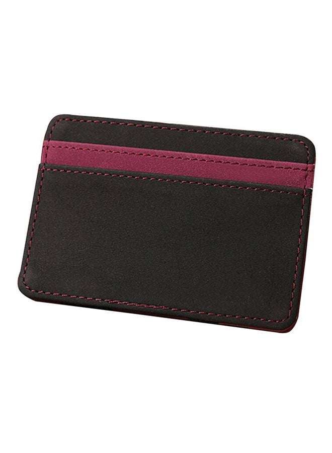 Faux Leather Card Holder Black