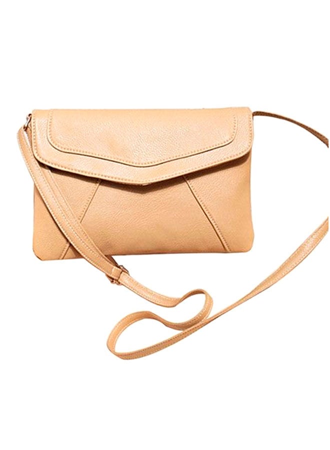 Faux Leather Crossbody Bag Dark Brown