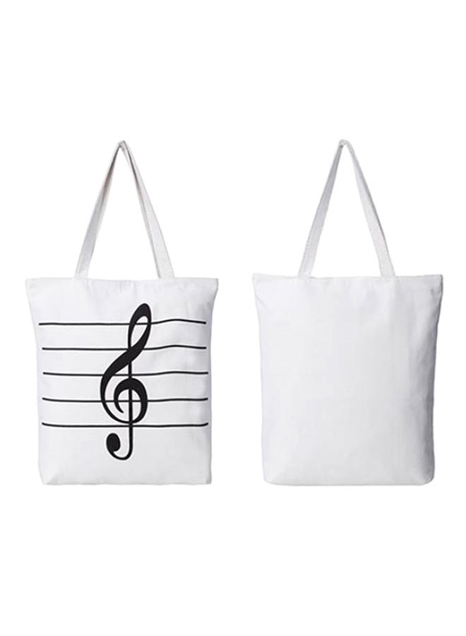Shopper Musical Tote Bag White/Black
