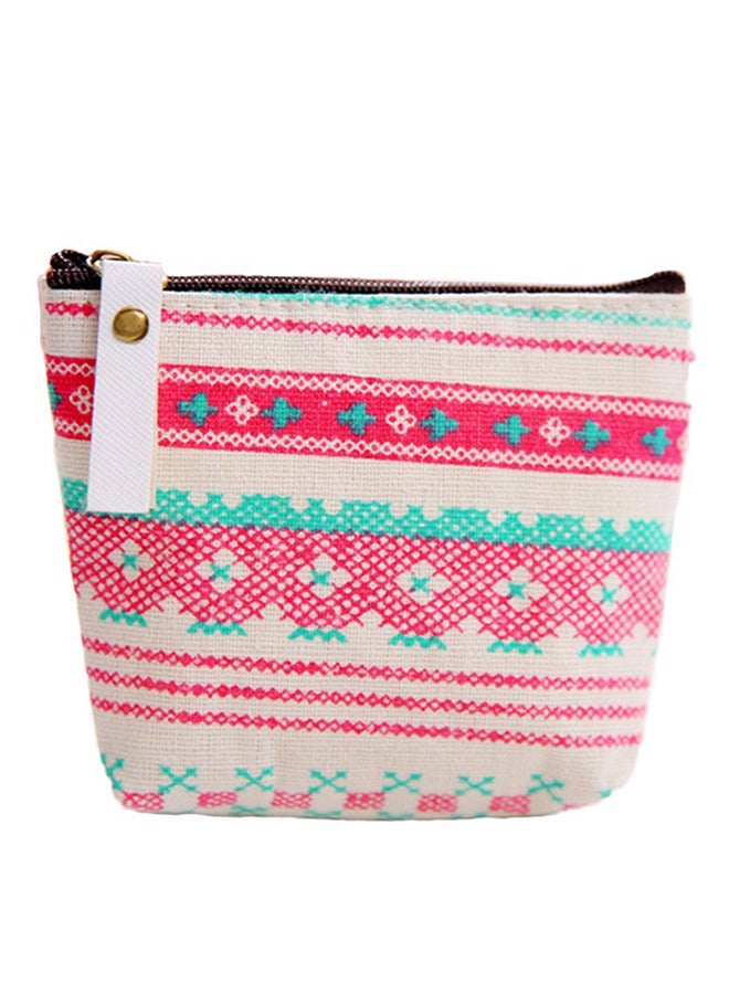 Printed Zipper Clutch Multicolour
