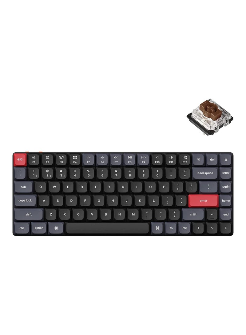 K3 Pro Wireless Custom Mechanical Keyboard, 84 keys 75% Layout QMK/VIA Programmable Bluetooth/Wired White Backlight Ultra-Slim with Gateron Low-Profile Brown Switch Compatible with Mac Windows Linux