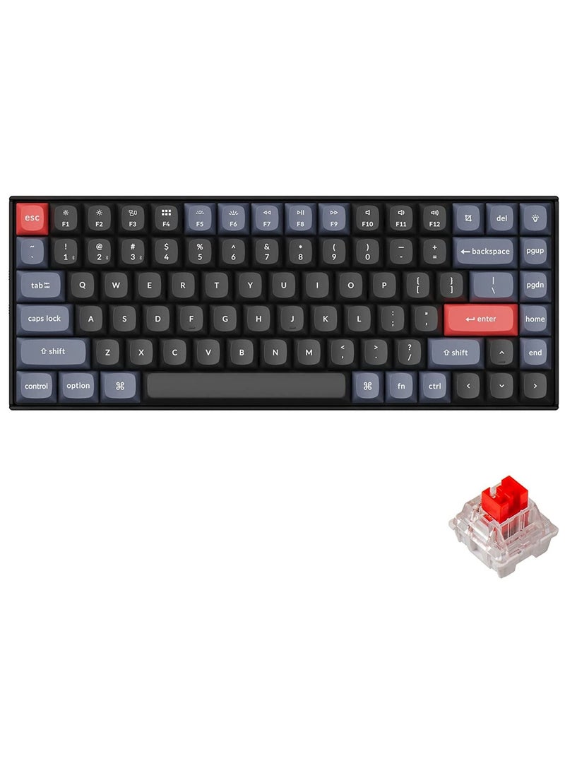 K2 Pro QMK/VIA Wireless Mechanical Keyboard, Custom Programmable Macro Wired Keyboard with Hot-Swappable K Pro Red Switch White LED Backlight PBT Keycaps for Mac Windows Linux