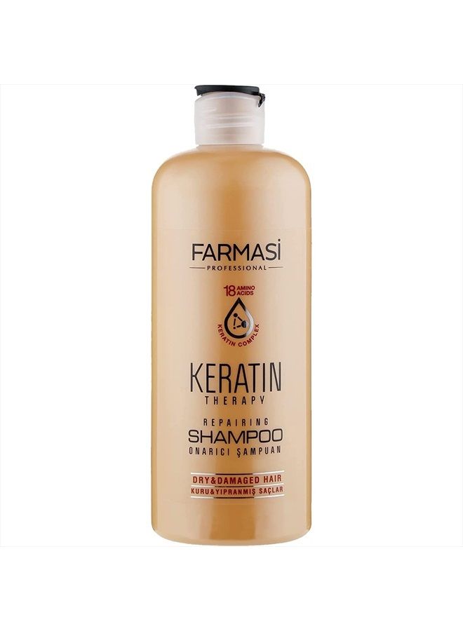 Keratin Therapy Repairing Shampoo, Hair Treatment for Smoothing & Nourishing, Repairs Damaged Hair, Hydrates, Nourishes, Anti Frizz for Dry Hair and Extra Shine, 12.2 fl. oz / 360 ml