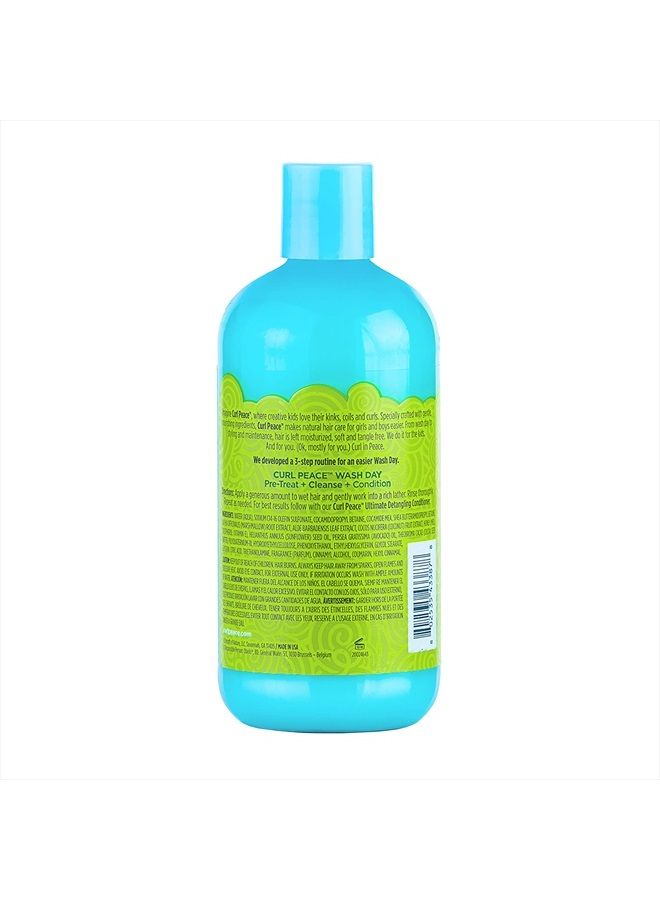 Curl Peace Ultimate Detangling Shampoo - Cleanses & Hydrates, Contains Marshmallow Root Extract, Cocoa Butter & Raw Honey, No Animal Testing, 12 oz