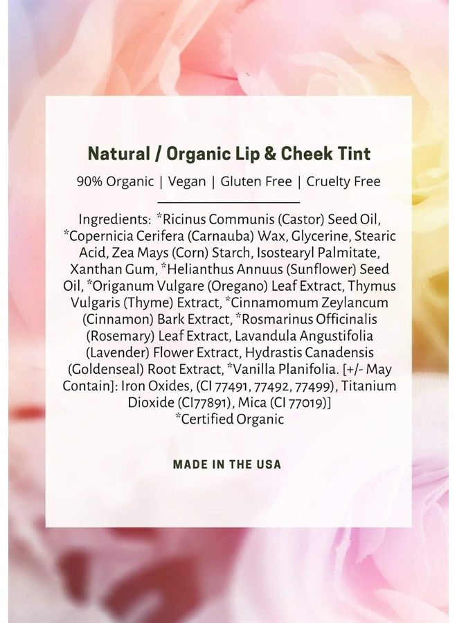 Natural Organic Cream Blush Stick Cheek Tint, 100% Natural, Vegan, Gluten Free, Cruelty Free, Made in the USA, 0.18 oz. (Sienna)
