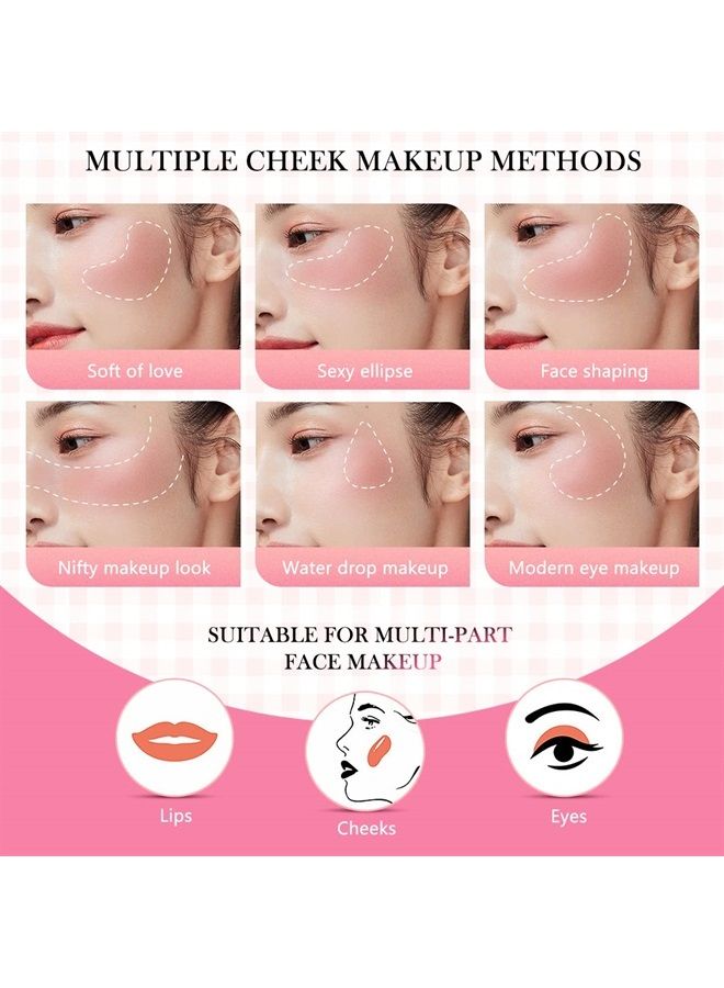 Cream Blush Stick for Cheeks Blush Makeup - 2 in 1 Multi Stick Blush for Cheeks Tint & Eyes & Lips, Cheek Makeup Stick Makeup Blush with Brush, Waterproof Creme Blush (#03 Coral Orange)
