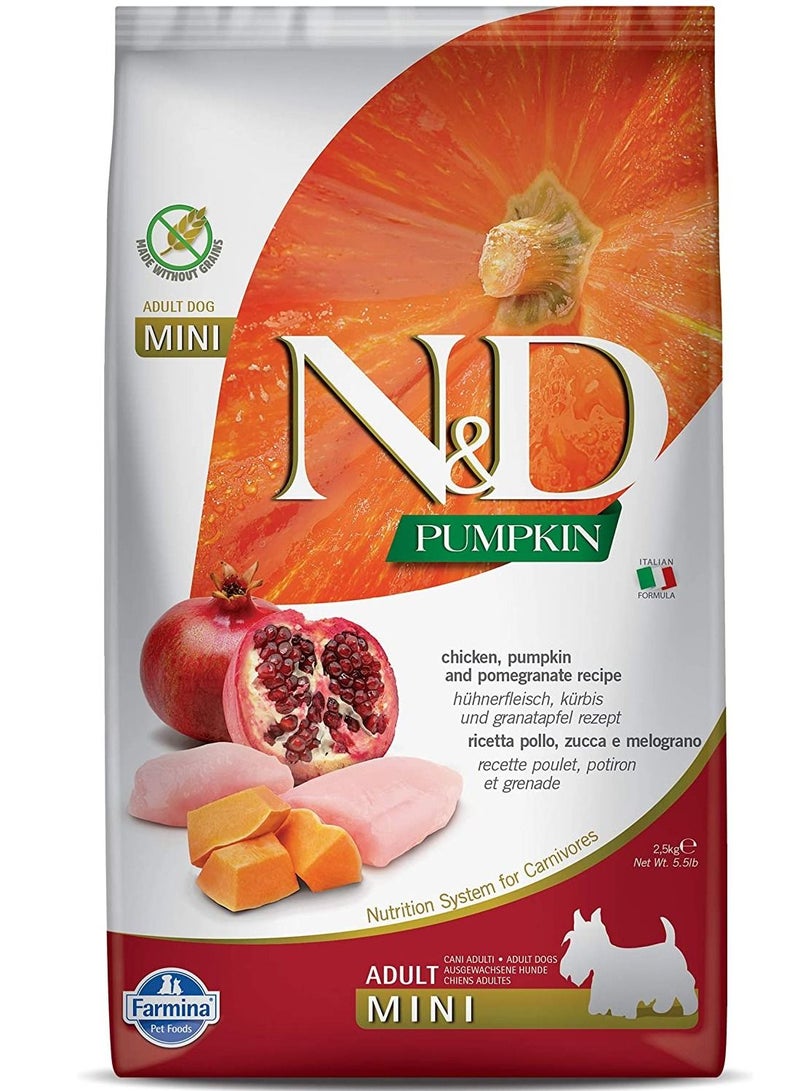 Chicken, Pumpkin and Pomegranate Mini Adult Dog Food 2.5 kg