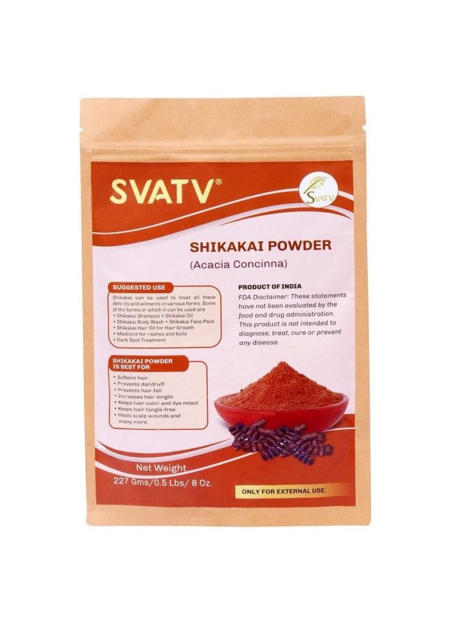 Shikakai Powder Acacia Concinna Natural Hair Growth & Ayurvedic Hair Mask Strengthens And Repairs Damage Hair For Men And Women Natural Hair Care Products - 227g 8oz, Half Pound
