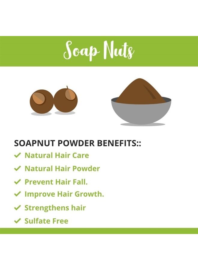 Soapnut Powder | Reetha | Aritha Powder For Natural Hair Care | Sapindus Mukorossi | Natural Shampoo Ayurvedic Hair Cleansing Conditioner Powder For Men & Women 227g | Half Pound | 8oz