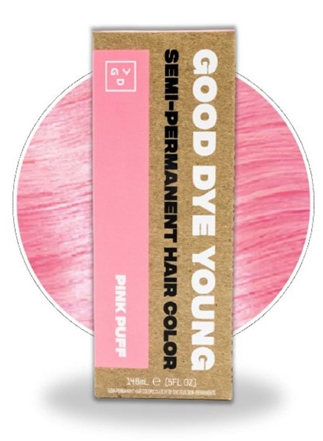 Semi Permanent Pink Hair Dye (Pink Puff) – UV Protective Temporary Hair Color Lasts 15-24+ Washes – Conditioning Pink Hair Dye