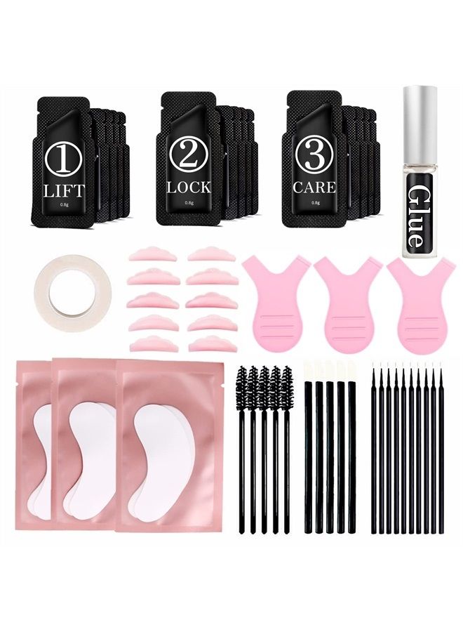 Lash Lift Sachet Kit, Eyelash Perm Set Fast Eyelash Lifting 5 Minutes DIY At Home With Strong Glue Disposable Perming 10 Application Brow Lamination Lift Up Lashes 8 Weeks Lotion is Fresh All The Time