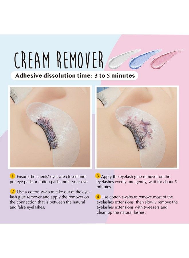 Pro Gentle Eyelash Extension Cream Remover 15G 0.51Fl. Oz | Removes Lash Extension Glue Effectively| Low Irritation For Sensitive Skin | Essential Lash Extensions Supplies (Lavender)