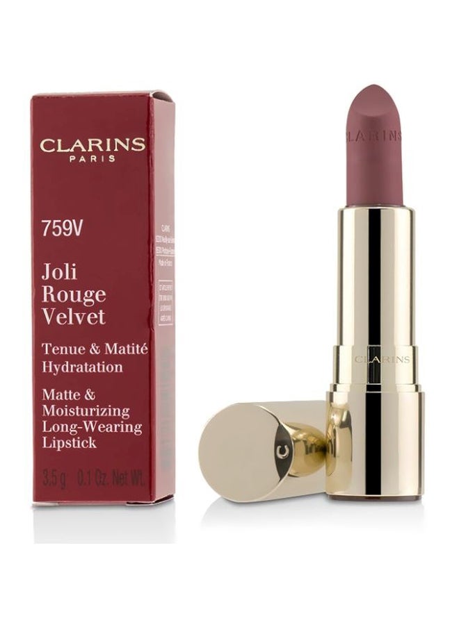 Joli Rouge Velvet Long Wear Lipstick 759V Wood Berry