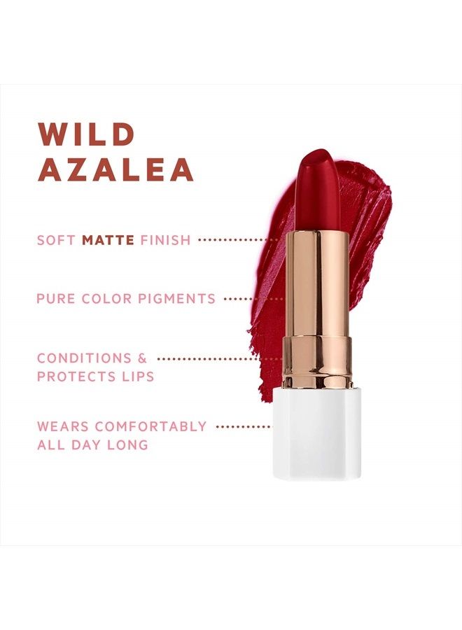 Petal Pout Lipstick - Cruelty Free - Nourishing & Highly Pigmented Lip Color with Antioxidants (Wild Azalea - Matte)