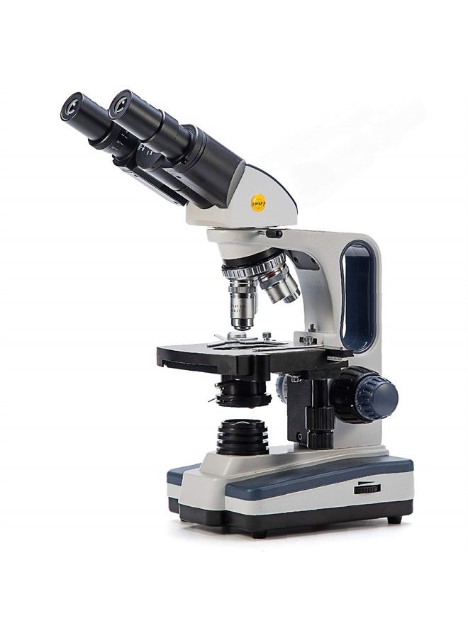Swift SW350B 40X-2500X Magnification, Siedentopf Binocular Head, Research-Grade Compound Lab Microscope with Wide-Field 10X and 25X Eyepieces, Mechanical Stage, Abbe Condenser (SW350B)