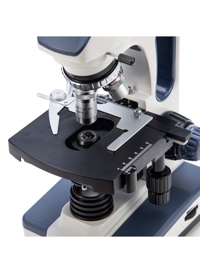 Swift SW350B 40X-2500X Magnification, Siedentopf Binocular Head, Research-Grade Compound Lab Microscope with Wide-Field 10X and 25X Eyepieces, Mechanical Stage, Abbe Condenser (SW350B)