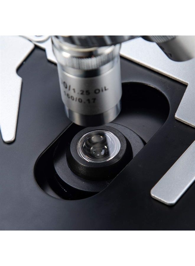 Swift SW350B 40X-2500X Magnification, Siedentopf Binocular Head, Research-Grade Compound Lab Microscope with Wide-Field 10X and 25X Eyepieces, Mechanical Stage, Abbe Condenser (SW350B)