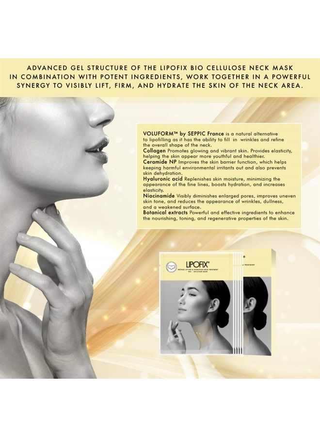 Neck Lifting Hydrating Firming Intense Treatment Bio - Cellulose Mask (7 Masks)