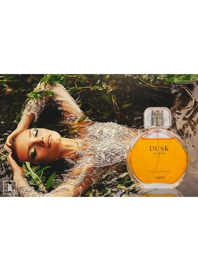 Luxury Dusk Perfume Spray for Women (100ml/3.4Oz), Eau De Parfum (EDP), Crafted in France, Long Lasting Smell, Fruity notes.
