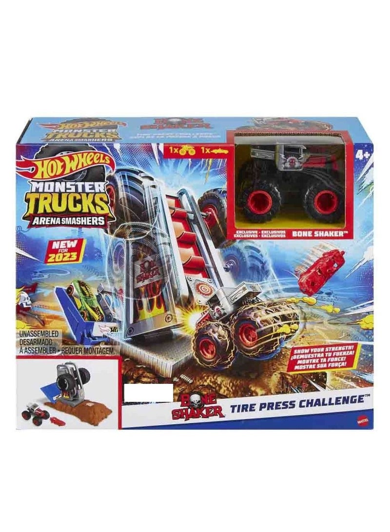 HotWheels Monster Trucks Arena Smashers - Tire Press Challenge Playset