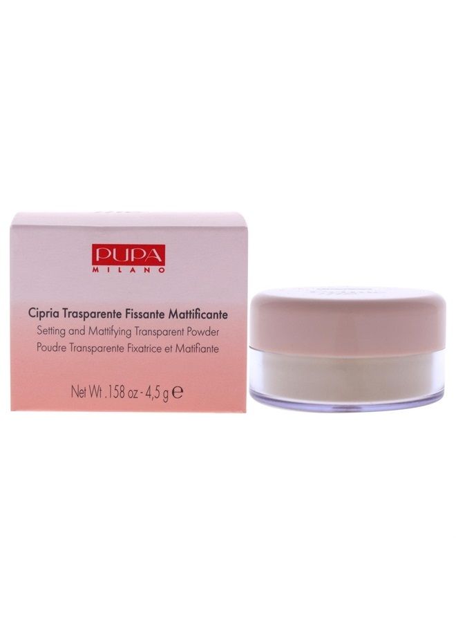 PUPA Milano Setting Face Powder - Smooths And Perfects The Face - Provides A Radiant, Matte Finish - Prevents over drying - Long Lasting - For All Skin Types And Tones - 001 Translucent - 0.158 Oz