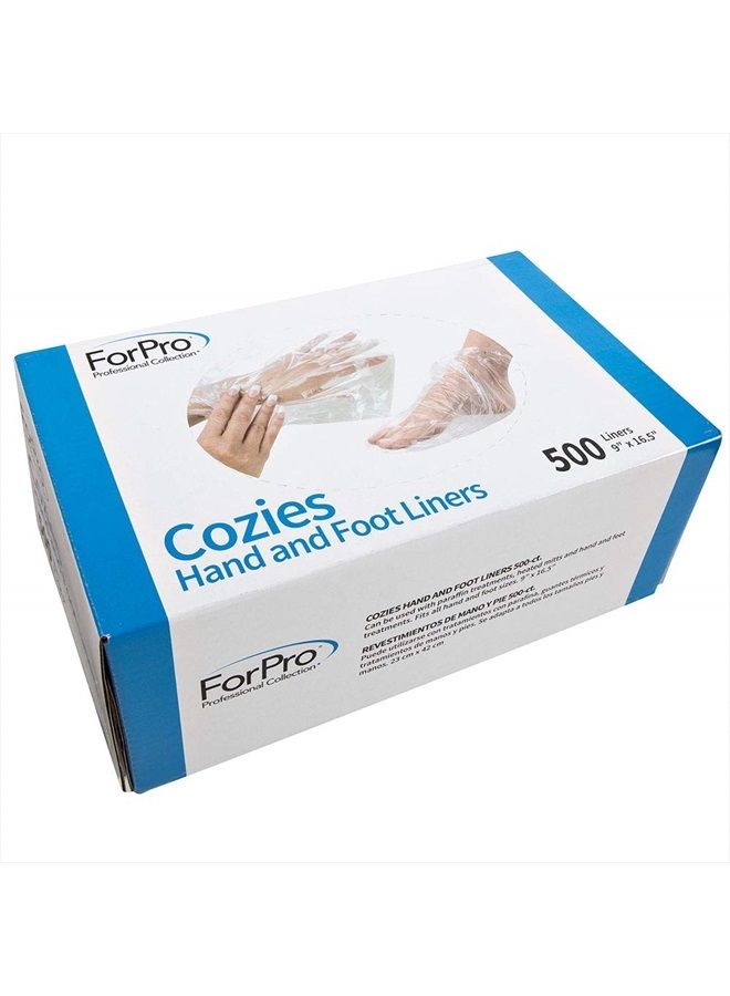 ForPro Cozies Hand and Foot Liners, Paraffin Wax Liners for Hands and Feet, Heated Mitts and Booties, 500-Count