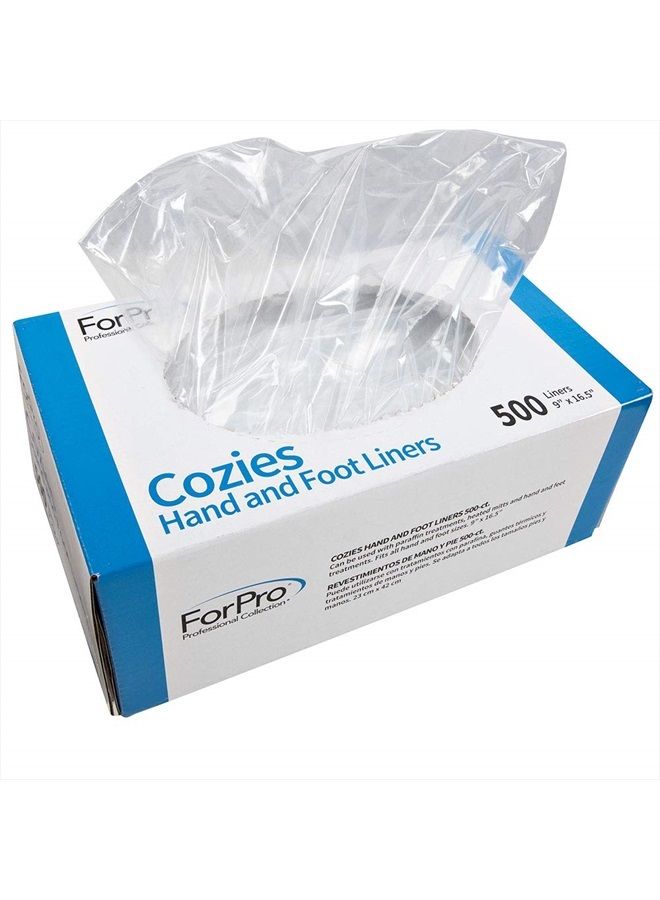 ForPro Cozies Hand and Foot Liners, Paraffin Wax Liners for Hands and Feet, Heated Mitts and Booties, 500-Count