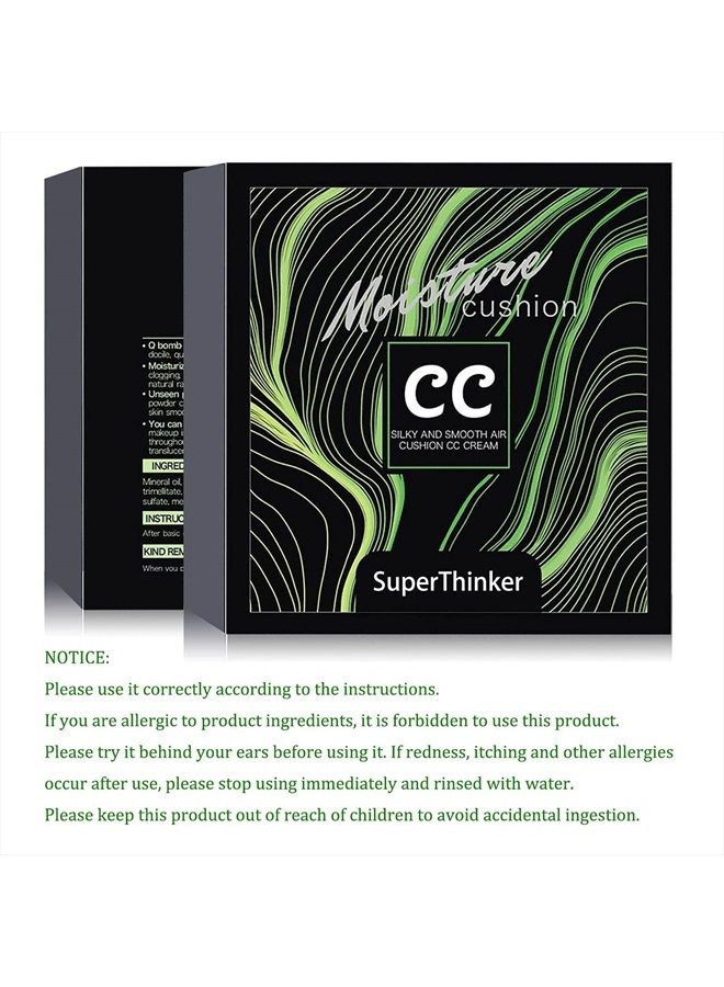Air Cushion CC Cream Mushroom Head Foundation, Moisturizing BB Cream Makeup Long Lasting Matte Concealer (Ivory)