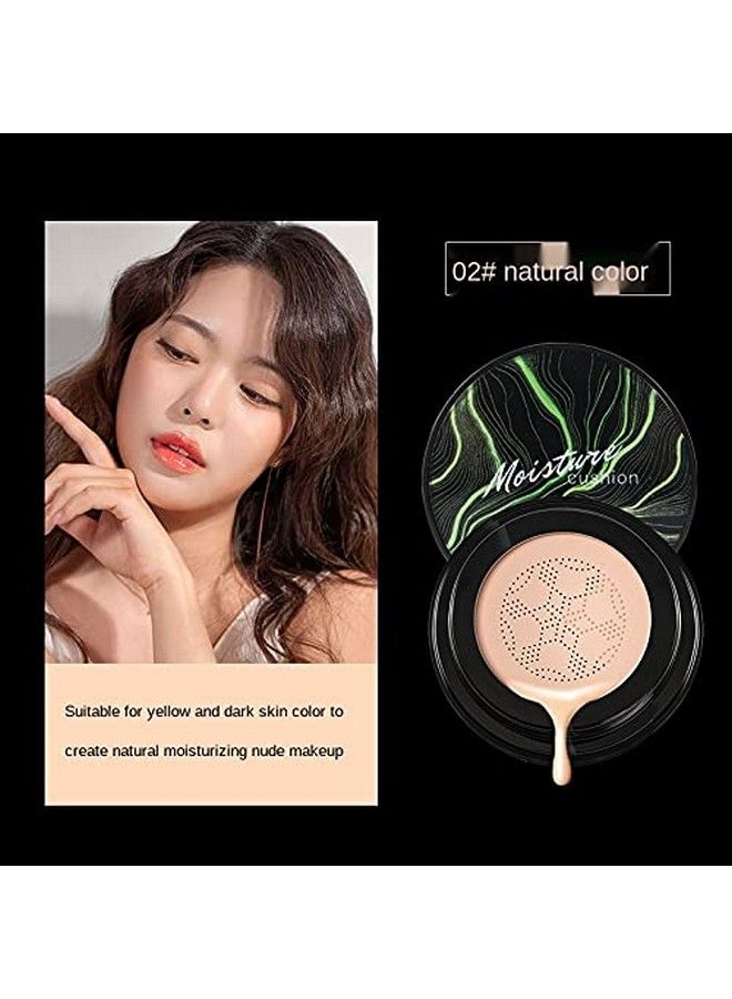 Mushroom Head Air Cushion Cc Cream Foundation Moisturizing Concealer Bb Cream Nude Long Lasting Matte Cc Cream Face Makeup Base (Natural Color)