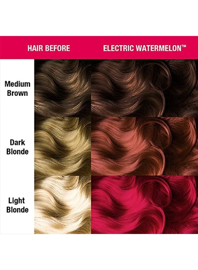 Electric Watermelon Pink Hair Dye - Classic High Voltage - Semi-Permanent Hair Color - Neon Pink Shade - Glows Under Black Lights - Vegan, PPD & Ammonia-Free - For Coloring Hair