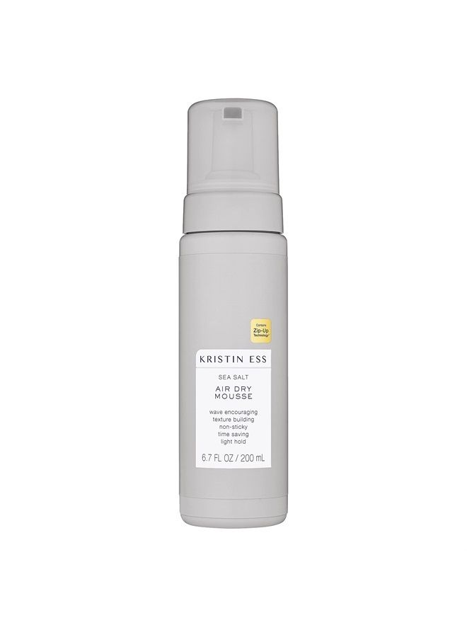 Hair Sea Salt Air Dry Mousse for Volume + Texture - Styling Product For Wavy + Curly Hair, Light Hold, For Fine to Medium Hair, Non-Sticky, Vegan, 6.7 fl oz