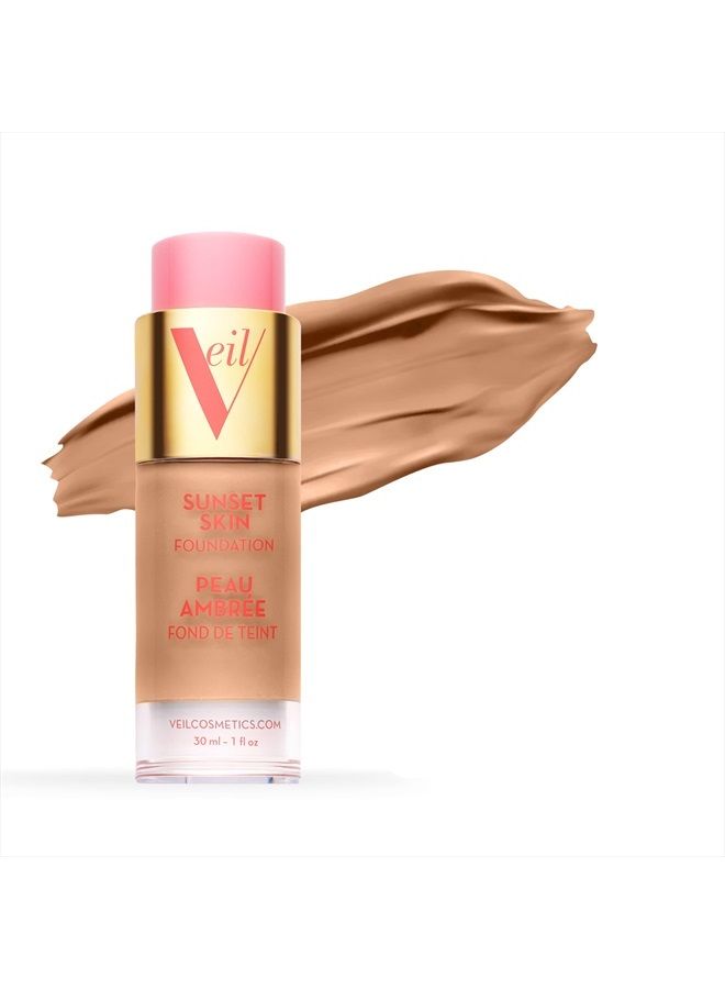 Sunset Skin Liquid Foundation | 4G | Buildable Coverage | Water-Resistant, Hypoallergenic, Oil-Free, Cruelty Free & Vegan | Lightweight & Brightening | Long Lasting | All Skin Types