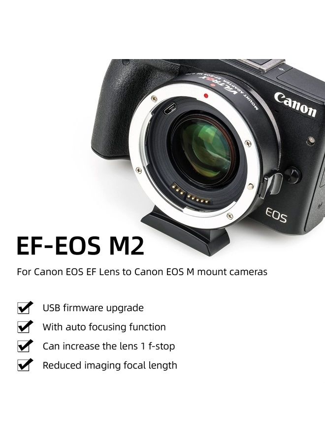 EF-EOS M2 Speed Booster 0.71x Canon EF Lens to EF-M Mount Speedbooster for Canon m50 ii m6 ii m200 m50 m6 m5