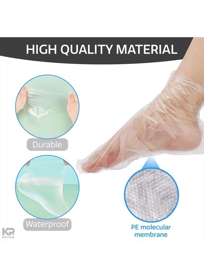 Feet Covers Disposable Moisturizer Socks - 200 Pcs Foot Moisturizing Socks Plastic Socks Pedicure Foot Spa Socks for Women - Feet Wax Paraffin Medicated Socks Wax Feet Care Paraffin Bath Foot Socks