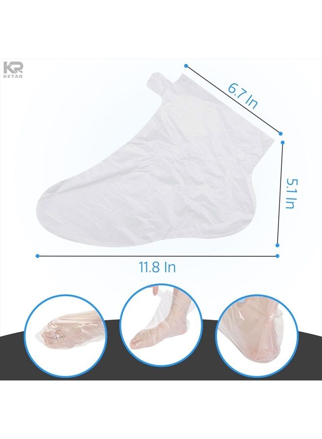 Feet Covers Disposable Moisturizer Socks - 200 Pcs Foot Moisturizing Socks Plastic Socks Pedicure Foot Spa Socks for Women - Feet Wax Paraffin Medicated Socks Wax Feet Care Paraffin Bath Foot Socks