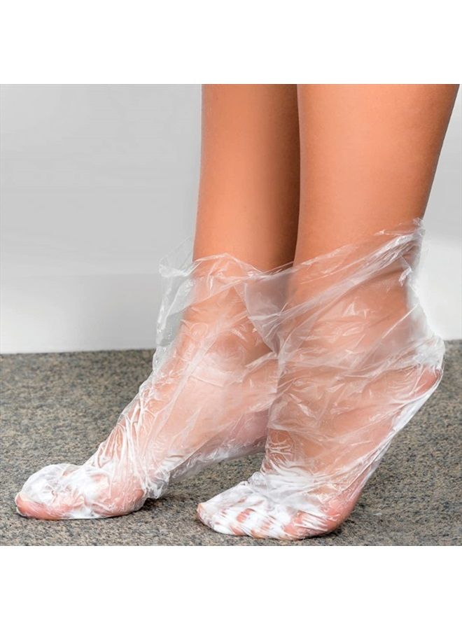 Feet Covers Disposable Moisturizer Socks - 200 Pcs Foot Moisturizing Socks Plastic Socks Pedicure Foot Spa Socks for Women - Feet Wax Paraffin Medicated Socks Wax Feet Care Paraffin Bath Foot Socks